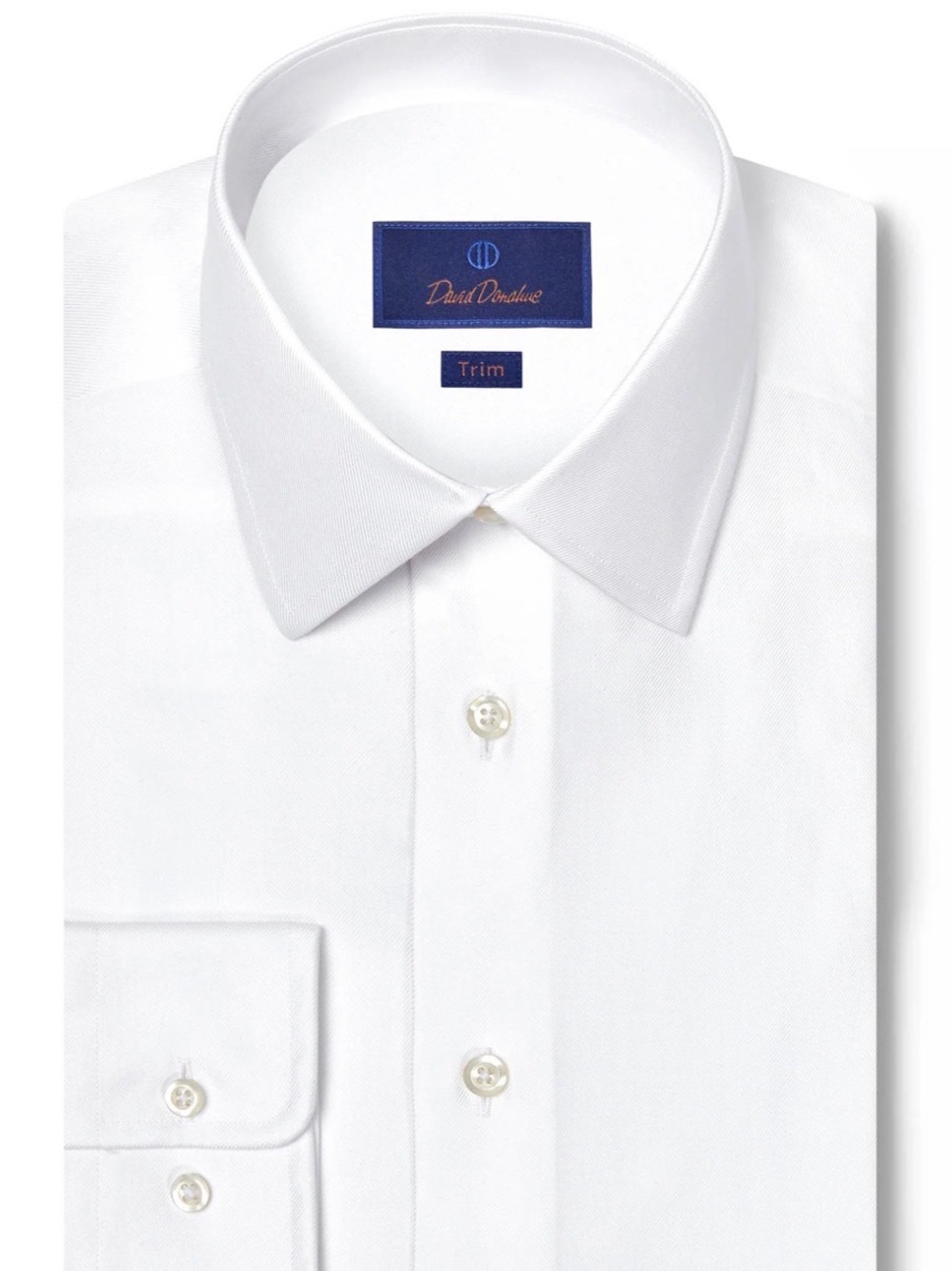 David Donahue Trim Fit White Dress Shirt-Size 16